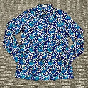 At Last Vibrant Blue and Cream Shirt